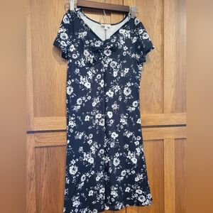 Girls' Social Academy short sleeve black floral dress size 16